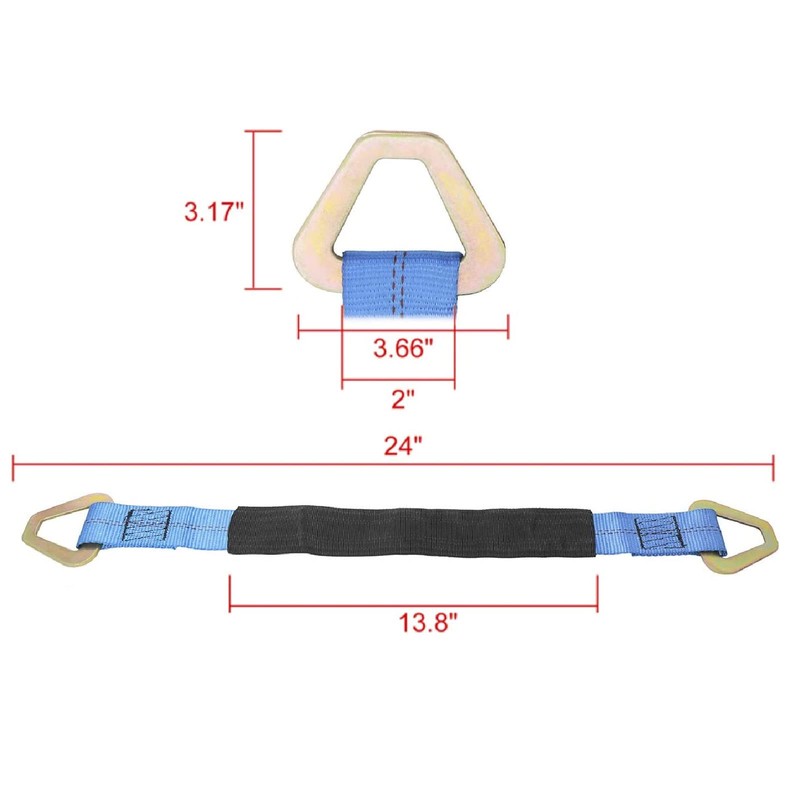 NovelBee 8pcs 2" x 24" Axle Tie Down Strap with
