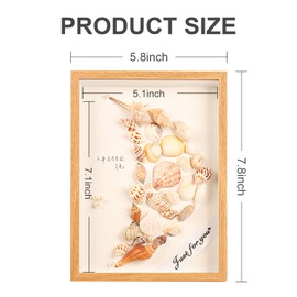 Shadow Box Photo Frame, Shadow Box Display Case, 5x7 Inch Wooden Photo Frame Memory Display Case for Dried Flowers, Seashells, Photographs, Awards, Souvenirs, etc., Log Color