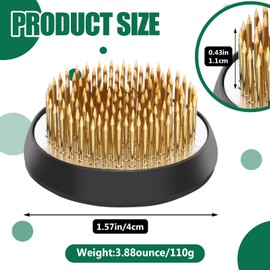 Sliner 8 Pcs 1.57 Inch Floral Frogs Round Brass Flower Holder Japanese Ikebana Vase Floral Frogs Arranger Fixed Tools Pin for Flower Arrangement Home DIY Craft(Gold)