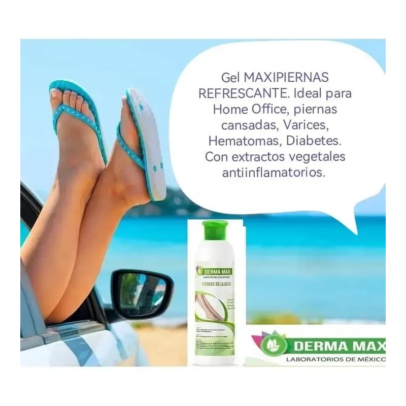 Derma Max Laboratorios De México - Gel Maxipiernas Refrescante -
