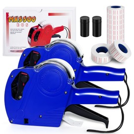 LonXFan Price Gun, 2 Pack Pricing Gun - 8 Digits Price Tag Gun with 5000 Labels & 4 Ink Rollers Kit Blue Pricing Label Maker for Retailer,Supermarket