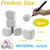 MFCGHXR 12PCS Set of 30mm Acrylic Dice Blank White Dice