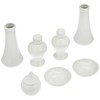 Kamidano-no-Sato Sagaru Set, Pottery, 7-Piece Set, Large, White