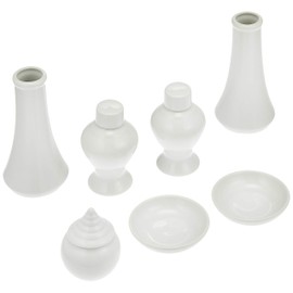 Kamidano-no-Sato Sagaru Set, Pottery, 7-Piece Set, Large, White