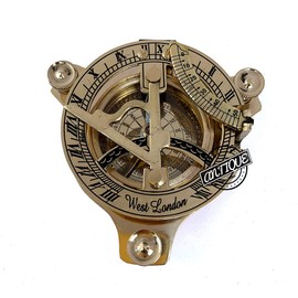 Brass Sundial Compass Maritime Pocket Sun Watch Compass Hiking/Travel/Camping