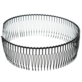 Hero Headband with Comb Black 35mm Wide Japanese Metal A50
