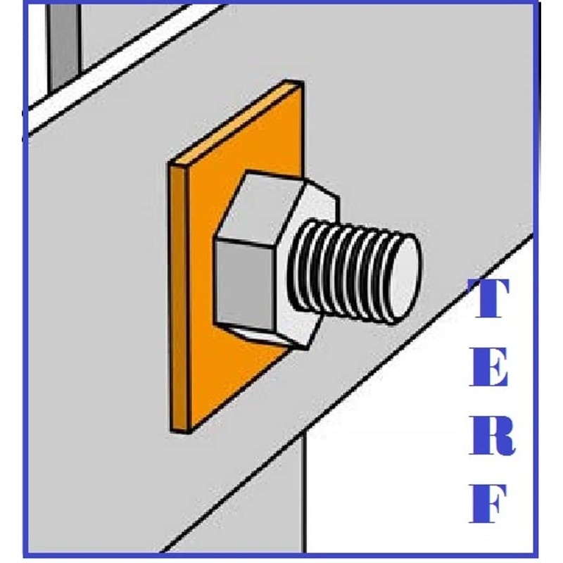 TERF M10 (10mm) Rectangular Plate Washer - Alloy Steel, Zinc,