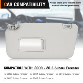 Sun Visor for 2009-2013 Subaru Forester, Left Driver Side Gray Sunvisor Replacement 92011SC033LO