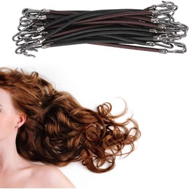Ganchos Abiertos para el Cabello 20 Piezas, Pinzas para Coleta de Cabello con Gancho de Metal, Soportes Elásticos para el Cabello para Damas, Ligas para el Pelo