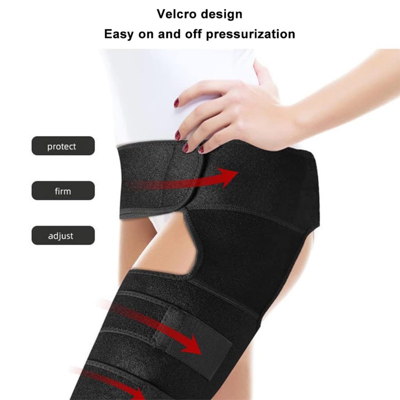 BYVCUI Hip Brace Thigh Hamstring Compression Support Wrap Reusable Portable