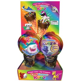 Candy Treasure Konz Mixed Sharks & Unicorns Tray Chocolate Cream Konz with Toy | Tray of 10