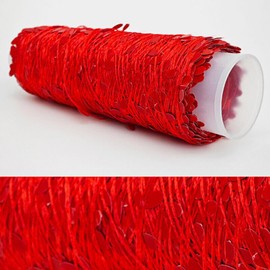 GNSN 100g Sparkling Sequin Yarn Metallic Crochet Yarn for Bags Crafting Thread Sewing (Red,1 Roll)