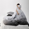 Wellboo Grey Gradient Comforter Sets Twin Solid Silver Grey Bedding
