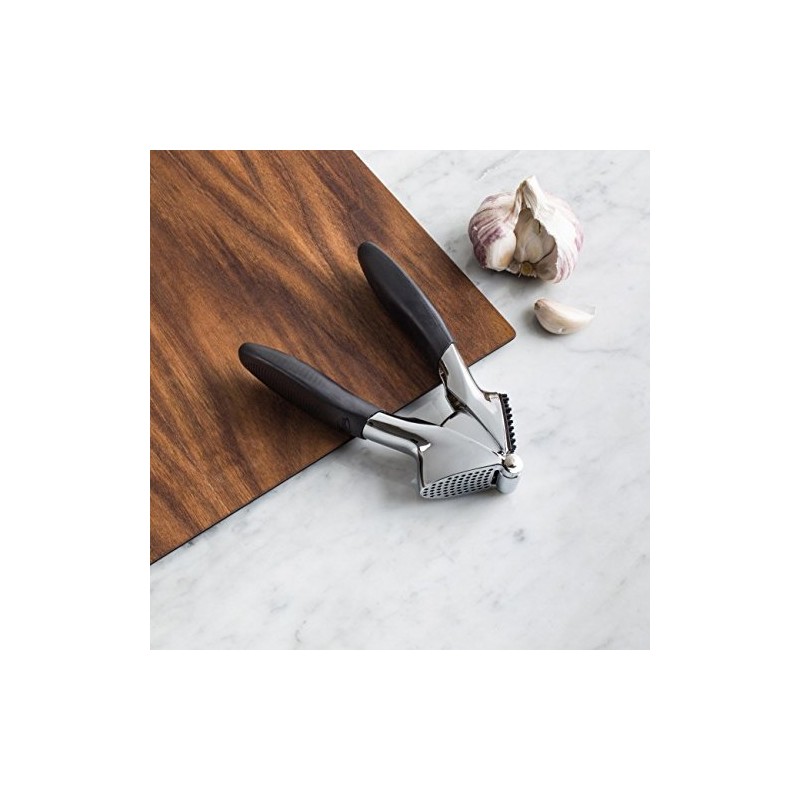 Trudeau Maison Ergonomic Stressless Stainless Steel Garlic Press and Crusher