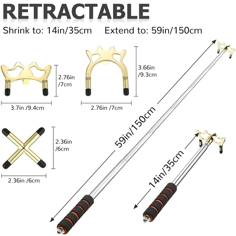 Skylety Retractable Billiards Cue Stick Bridge with 3 Pieces Removable
