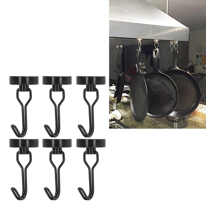 6Pcs Swing Magnetic Hook Set No Drilling Need Decorative Beautiful