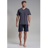 Götzburg Men's Shorty Short Sleeve Cotton Single Jersey Navy Check