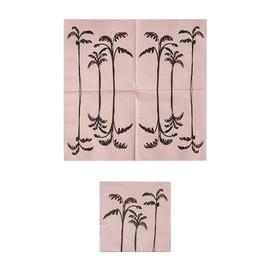 Creative Co-Op Paper Napkins with Palm Trees Design, Whit and Black, Set of 50