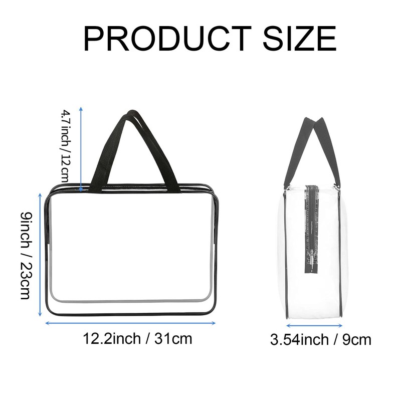 2 Pieces Clear Travel Makeup Cosmetic Toiletry Organizer Bag, Waterproof