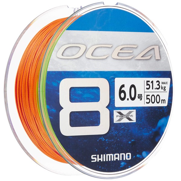 Shimano Osia 8 LD-A91S Fishing Line, 164.9 yd (500 m), No. 6.0, 5 Colors