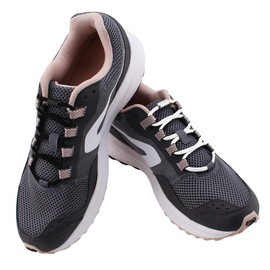 RJ-Sport (2 Pairs of Elastic Shoelaces with Quick Release - Quick Lacing System for Unique Comfort and Strong Hold - with Metal Capsules without Tying (Black + White)