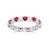 Ruby Band Rings for Women 925 Sterling Silver July Birthstone