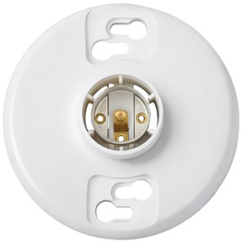 Saysurey 1 Pcs Medium Base E26 Lampholder Keyless Top Lamp Holder Ceiling Light Sockets White Phenolic Bulb Socket Incandescent Fluorescent CFL Lampholder 660W 600V