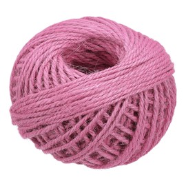 MECCANIXITY 164 Feet 2mm Jute Twine, Jute Rope, Natural Jute Twine String Cords Pink for DIY Arts Crafts, Gardening, Bundling, Home Decorating