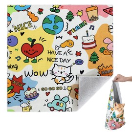 AGLOO Cat Grooming Wrap Cat Magic Mat - Self-Adherent, Anti-Scratch, Kittens Calming Wrap Restraint for Nail Clipping,Bathing (55 * 55cm)