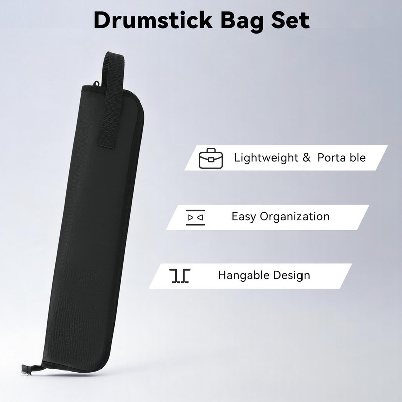 VANPHY Drum Stick Bag Set Include 5 Pair Drum Sticks