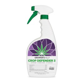 Grower's Ally Crop Defender 3 - Ready-to-Use Miticide, Insecticide, Fungicide Control for Plants - OMRI Listed Natural Garden Safe Spray for Powdery Mildew, Spider Mites, Russet Mite Killer - 24 Oz