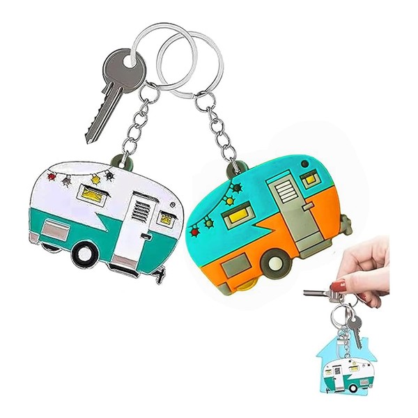 TrustBlai Camper Keychain Set Happy RV Camper Keyring Couples Camping
