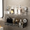 MiOYOOW Shower Shelf No Drilling Transparent Shower Shelf for Wall