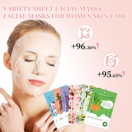 GUOYAOLIFU 12 Pack Sheet Face Masks Skincare for All Skin Types, Hydrating Facial Mask for Women, Moisturize Face Masks, Nourish Facial Mask Women Skin Care, Face Mask Gifts Set for Face Spa