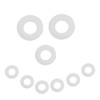 Yakamoz Nylon Washers, 520Pcs White Nylon Flat Washers Assortment Kit