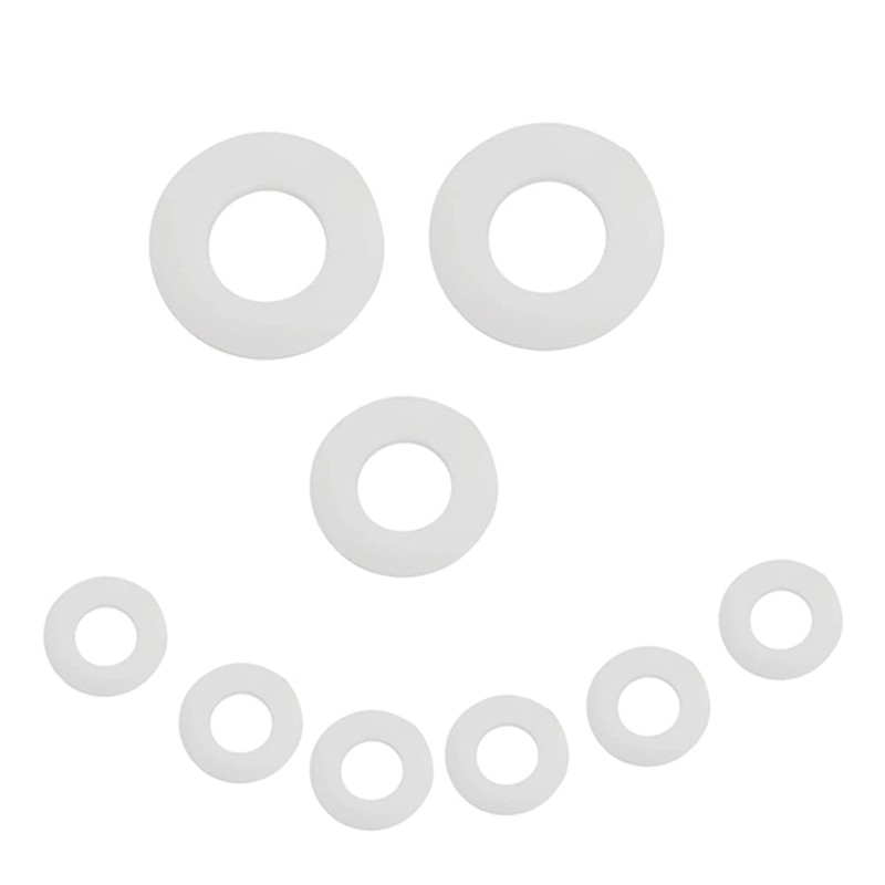 Yakamoz Nylon Washers, 520Pcs White Nylon Flat Washers Assortment Kit