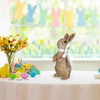 MicoSim Rattan Effect Resin Bunny Easter Decor,Table Rabbit Easter Decorations,Spring