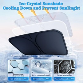 nuoozy Ice Crystal Nano Windshield Sunshade Reflective Sun Visor Compatible with Lexus NX 2013 2014 2015 2016 2017 2018 2019 Folded Front Wind Shield Sun Shade Cover