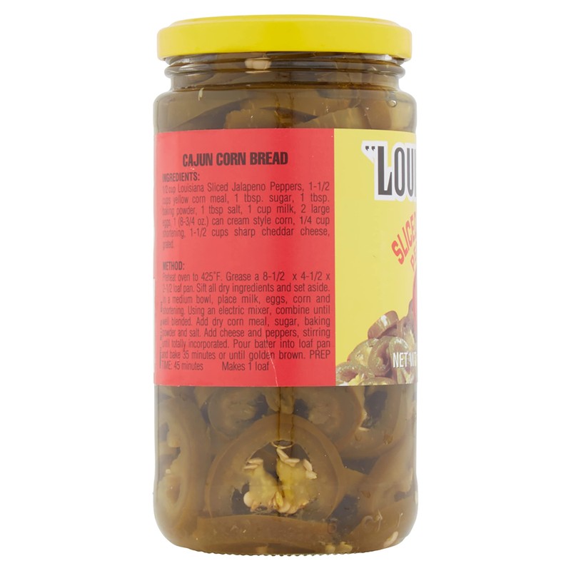 Louisiana Brand Sliced Jalapeno Peppers, 12 Ounce Glass Jar (Pack