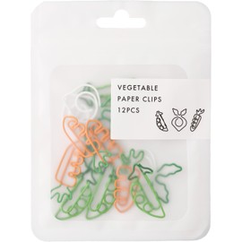 Slip-On Vegetable Paper Clip 12 P Zem Clip, Document Organizer, Colorful, Assorted Colors, Carrot, Turnip, Blister, Vegetable Mold A-SZG-4502