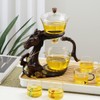 Semi Automatic Drip TeaPot, Lazy Kung Fu Glass Magnetic Tea