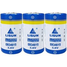 WELLVEUS「3 Pack」ER34615 D Cell Lithium Battery 3.6V 19000mAh for Multipurpose PLC Programmer ETC Battery