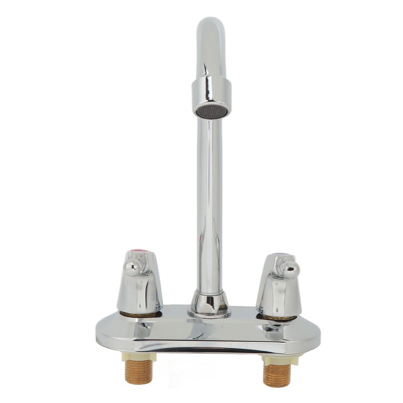 Sink Faucet 2 Handle 2 Holes Deck Plate Design Hot