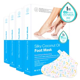 Mad Forcos Foot Moisturizing Nutritious Foot Mask Pack 20 Sheets, Dead Heel Cracked Calluses Coconut Oil Foot Mask: 5 Sheets / 매드포코스 발 보습 영양 풋마스크 팩 20매  발뒤꿈치각질 갈라짐 굳은살 코코넛 오일 풋마스크:5매