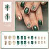 Short Square Press on Nails Christmas Fake Nails Glitter with