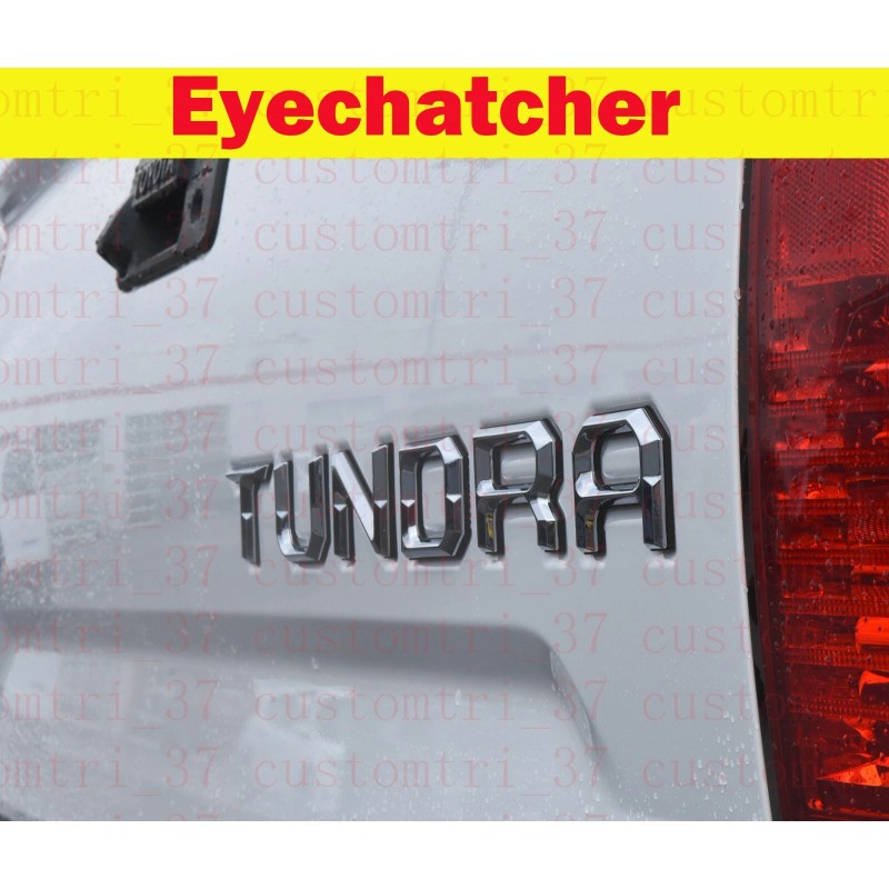 CALI TOP INC Chrome Black 3D Raised Tailgate Inserts Letters