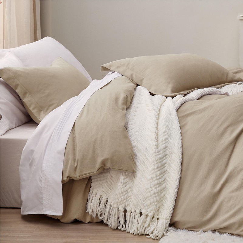 Bedsure Bedsure Deep Beige Duvet Cover Full Size - 3