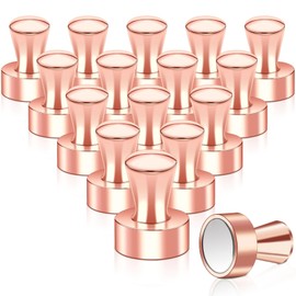 Strong Magnets, Neodymium Magnets, Extra Strong, Pack of 16 Mini Magnets for Fridge, Magnetic Board, Cone Magnets, Pegboard, Pin Board, Small Magnet for Whiteboard, Office, Fridge Magnets, Rose Gold