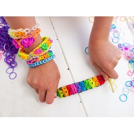 4200+ Loom Rubber Bands Colorful Rubber Band Loom Refill Kit for Boy Girl DIY Craft Gift Set Unique Bright Colors/White