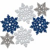 Unique Glittery Snowflake Cutouts | Assorted Designs | 6 Pcs,